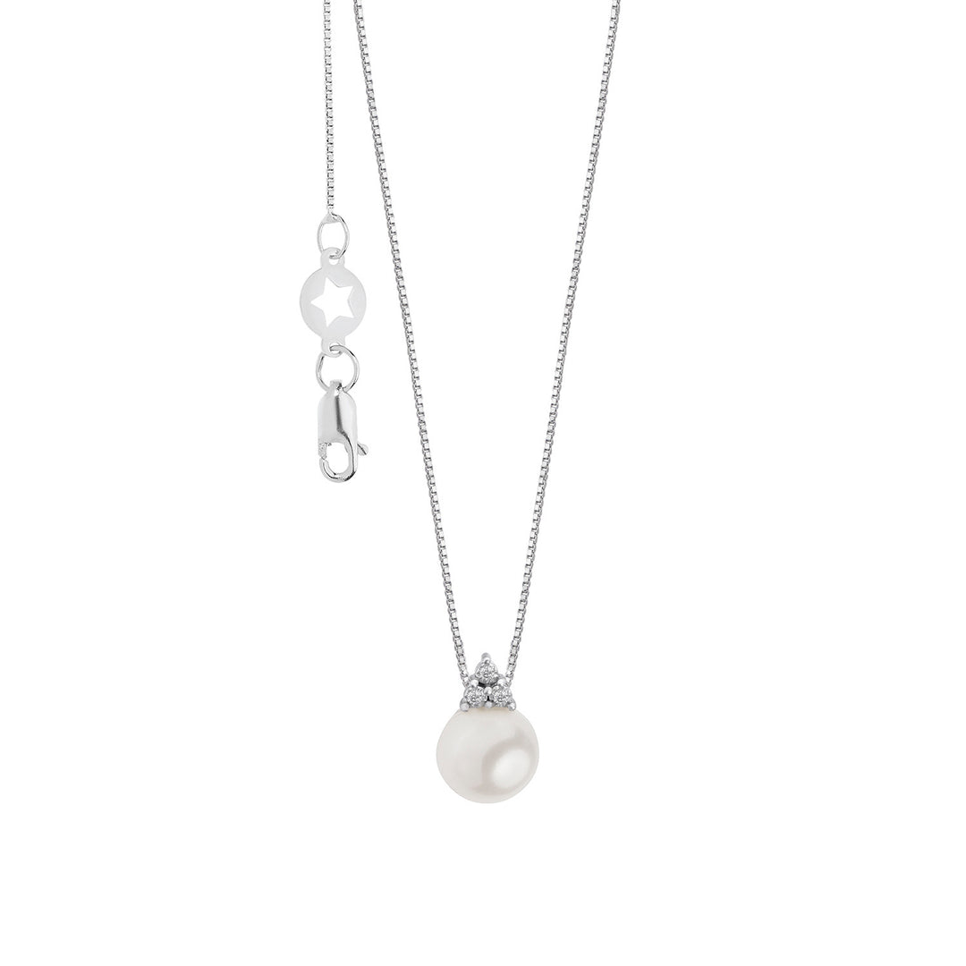 Comete parelketting in 750 ‰ goud en diamanten GLP632