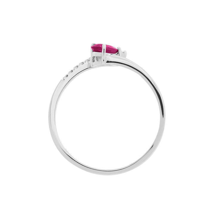 Comete Gold Ring with Diamonds and Ruby Drop ANB2630