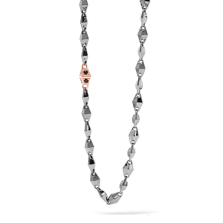 Comete Necklace in rosé and burnished silver with zircons UGL699