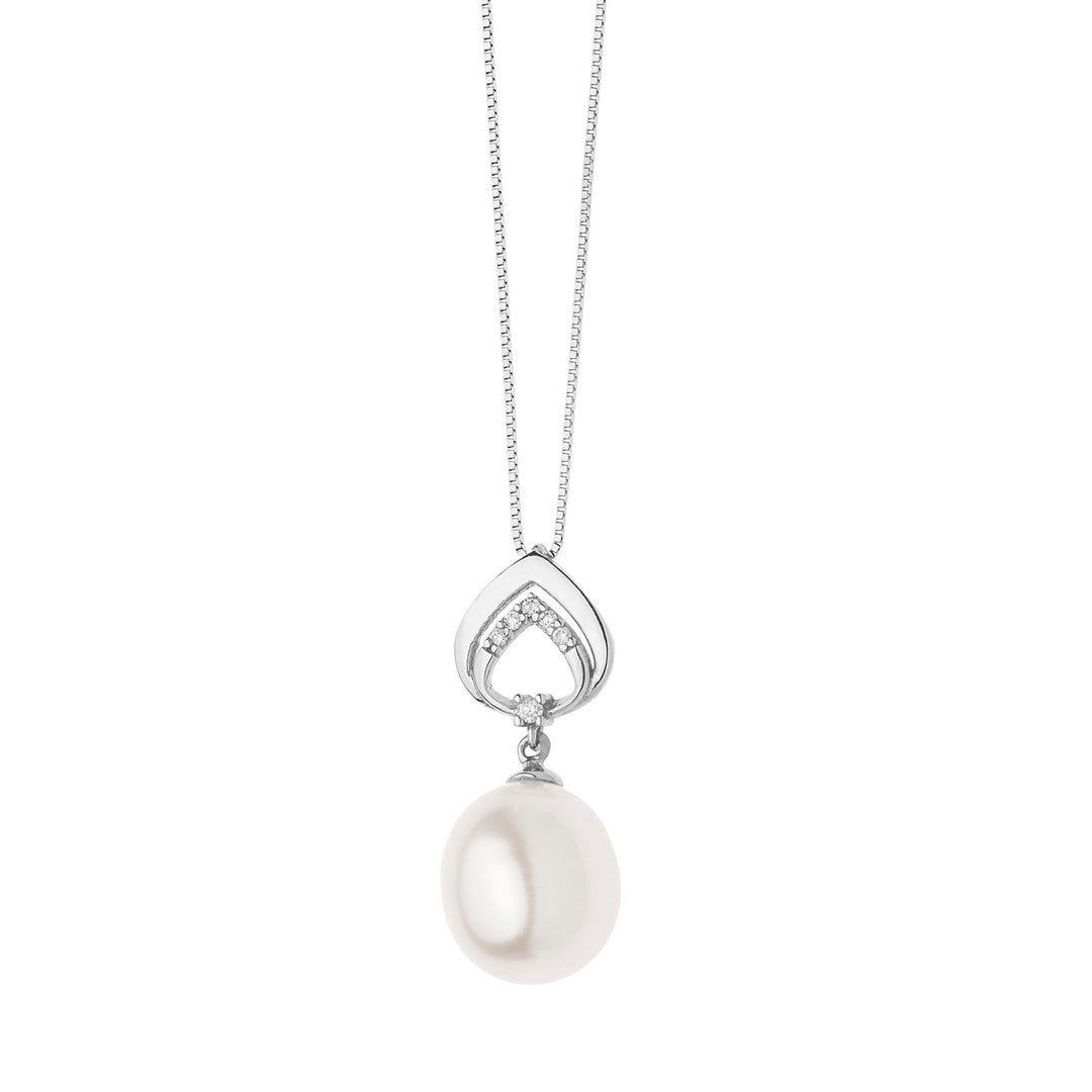 Comete ketting parels in goud en diamanten GLP547
