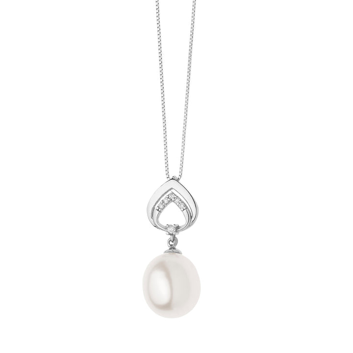 Comete ketting parels in goud en diamanten GLP547