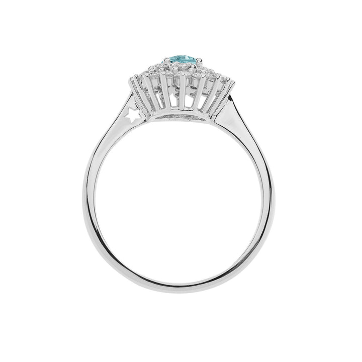 Comete Gold Ring Diamonds Aquamarine oval ANQ323