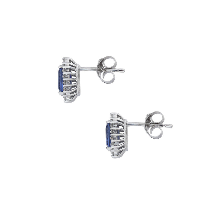 Comete Earrings in 750‰ Gold, Diamonds and octagonal blue Sapphire ORB1106