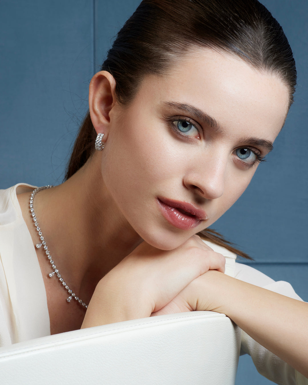 Comete Earrings in 925‰ Silver with White Zircons ORA199
