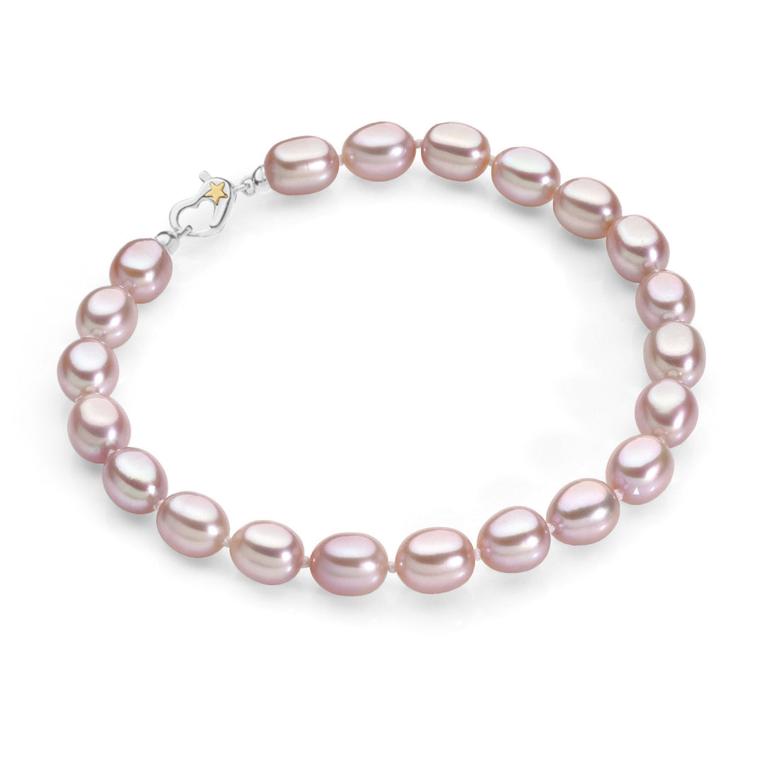 Comete Bracelet in 925‰ silver with lavender pearls and 750‰ gold details BRQ370