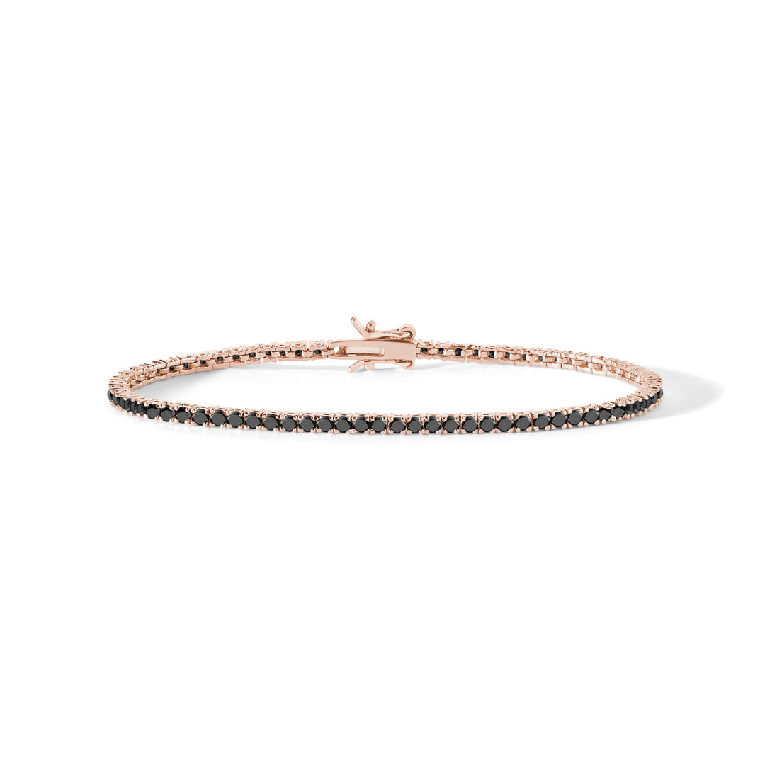 Comete Tennis aus 925‰ Rosésilber und schwarzen Zirkonen UBR901M18