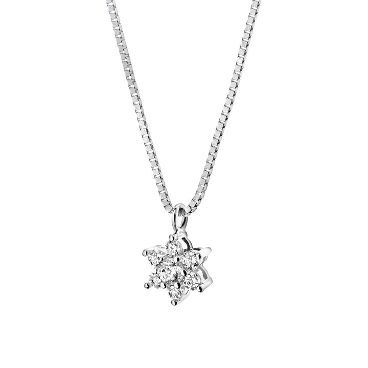 Comets Flower necklace in rose gold with diamonds GLB775