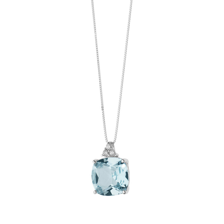 Comete ketting in goud en antiek blauwe topaas GLB1348