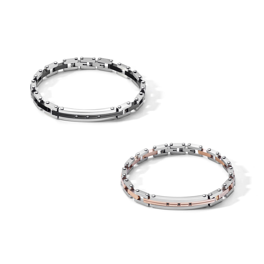 Comete Zip-armbanden van zwart PVD-staal en zirkonen UBR10371038