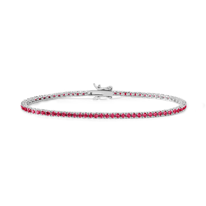 Comete Tennis in Silver and ruby crystals BRA172M17
