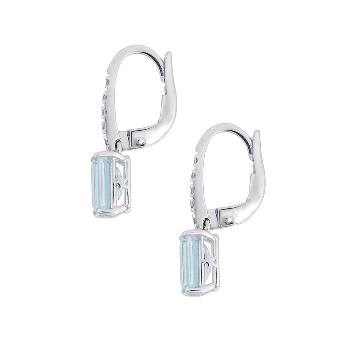 Comete Octagonal Aquamarine Earrings in Gold and Diamonds ORQ278
