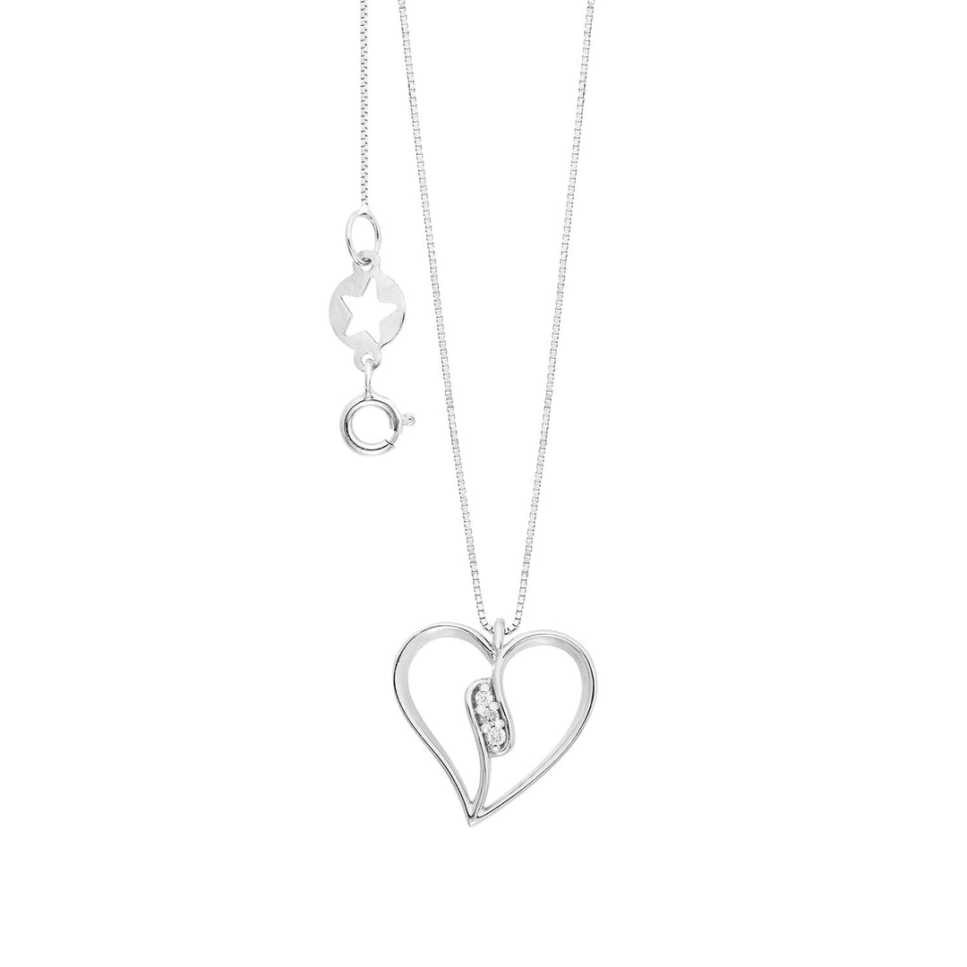 Comete Heart-halsketting in 750‰ witgoud met witte diamanten GLB1703