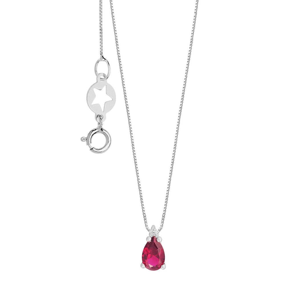 Comete Necklace in 750 ‰ Gold, Diamonds and Rubies drop GLB1683