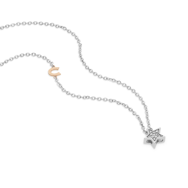 Comete ketting in wit- en roségoud met diamanten GLB1447