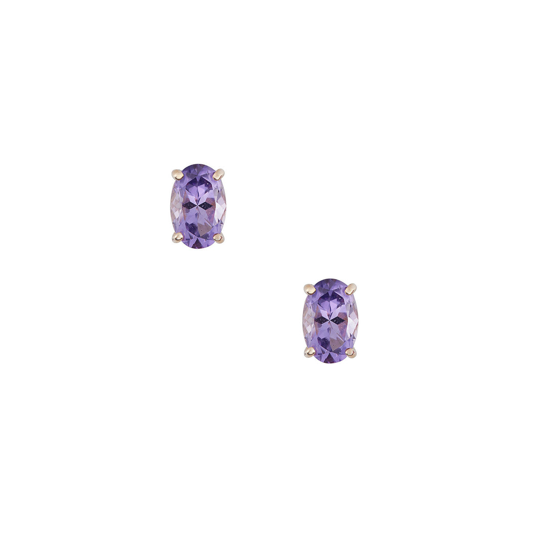 Comete Oval earrings in 750‰ rose gold and amethyst ORB1111