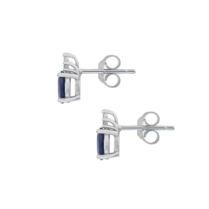 Comete Earrings in Gold and White Diamonds, Oval Blue Sapphire ORB1103