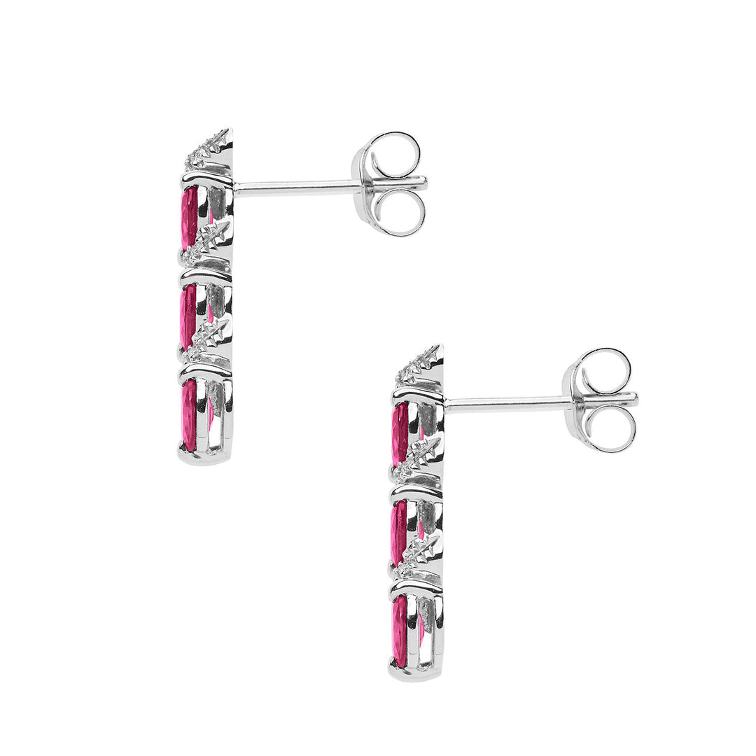 Comete Trilogy Earrings with Rubies and Diamonds ORB1089