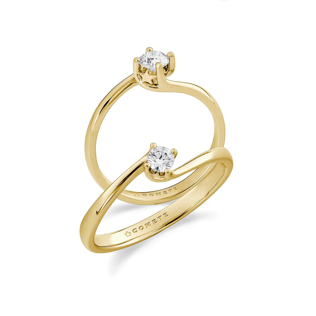 Comete-ring in 750‰ geelgoud met witte diamant ANB2720G