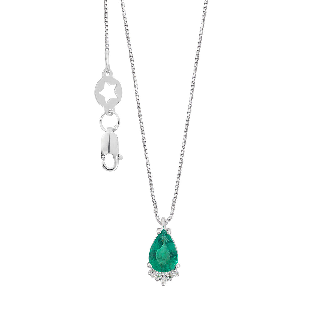 Comete Necklace 750‰ Gold, Diamonds and Emerald drop GLB1699