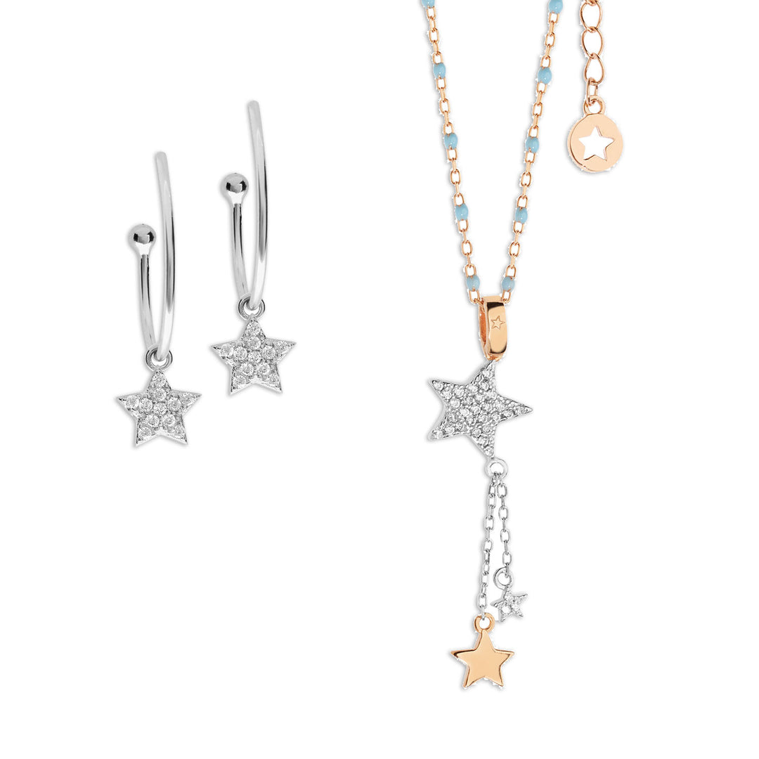 Comete Cometa Silver Necklace and earrings KIT228174