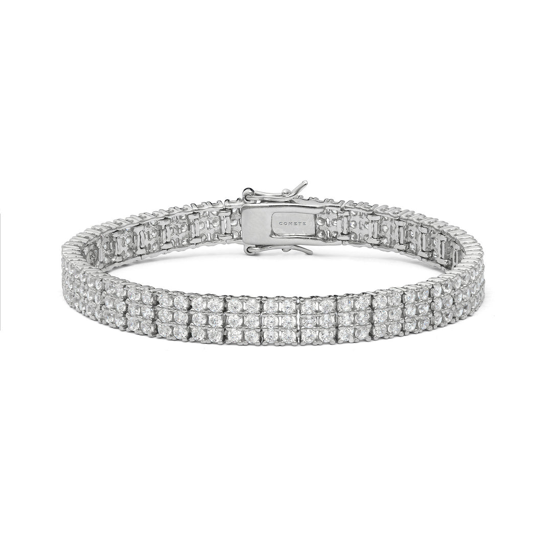 Comete Bracelet in Silver and White Zircons BRA265M18