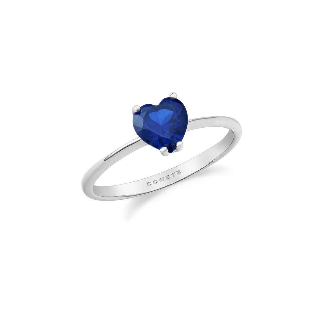Comete Ring in 750‰ Gold and Blue Sapphire Heart ANB2689