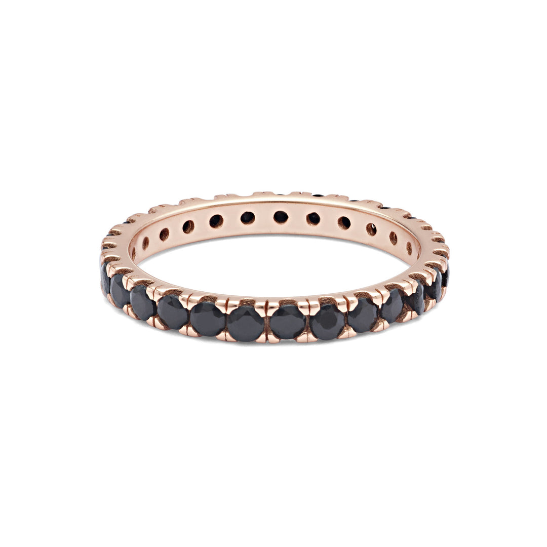 Comete-ring in zilver en zwarte zirkonen UAN123M