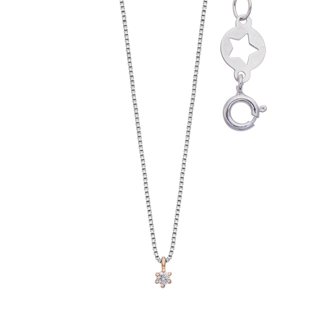 Comete-halsketting in 750‰ wit- en roségoud en diamanten GLB1651