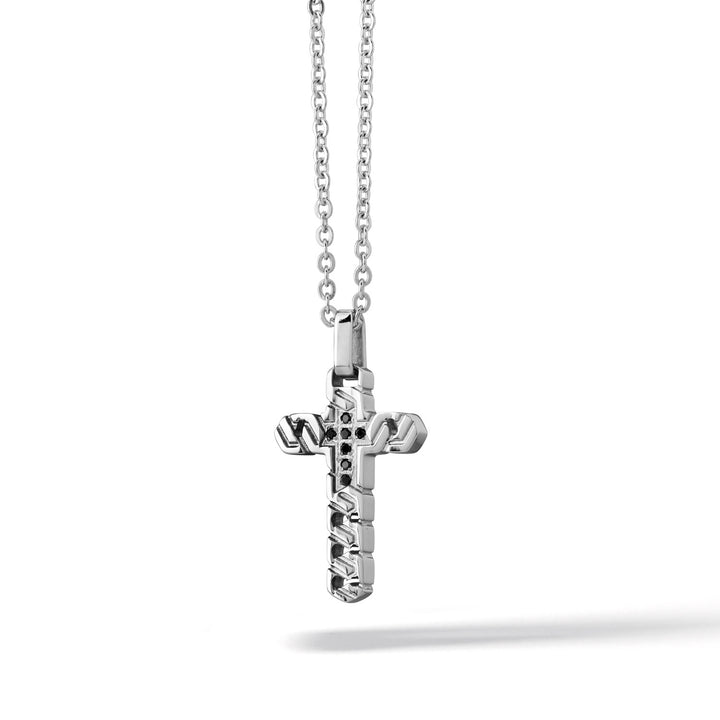 Comete Chokerketting Kruis van staal en zirkonen UGL702