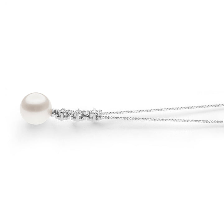 Comete parelketting in goud en diamanten trilogie GLP608