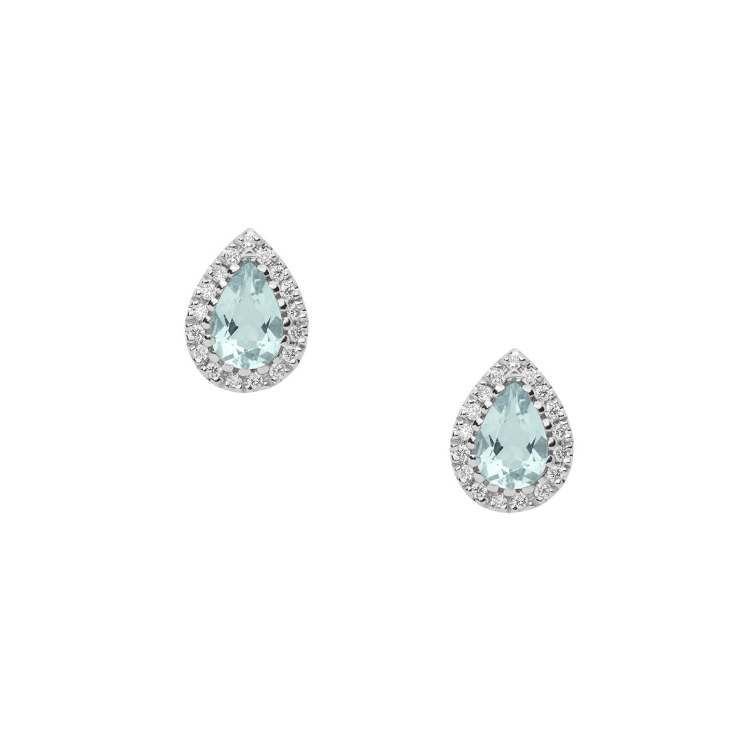 Comete-Goldohrringe mit Diamanten und Aquamarin-Tropfen ORQ252