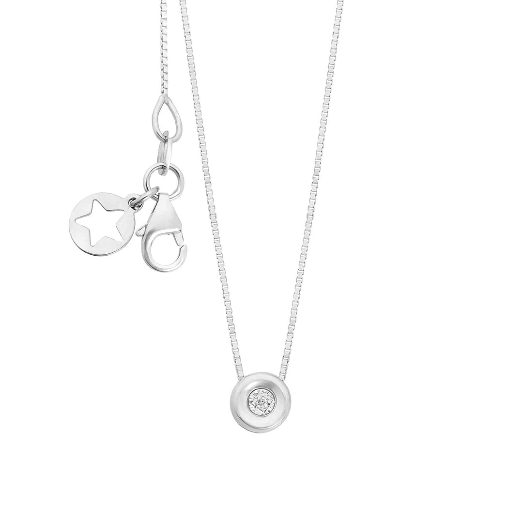 Comete-halsketting in 375‰ witgoud met witte diamant KGLB1404