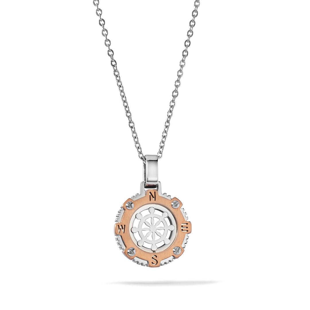 Comete Helm-ketting in staal en rosé PVD UGL759