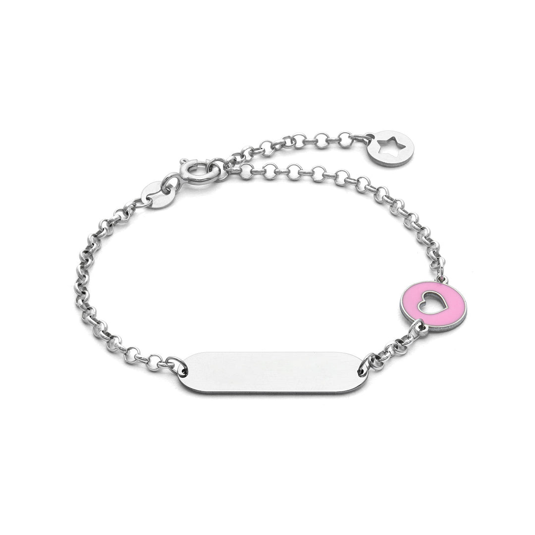 Comete Zilveren Armband met Roze Hart BRA256