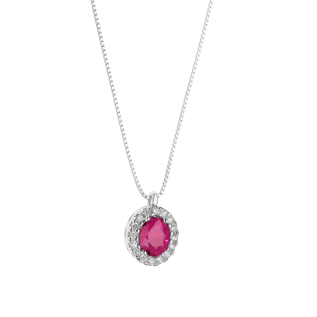 Comete Necklace in Gold, Diamonds and Oval Ruby GLB1673