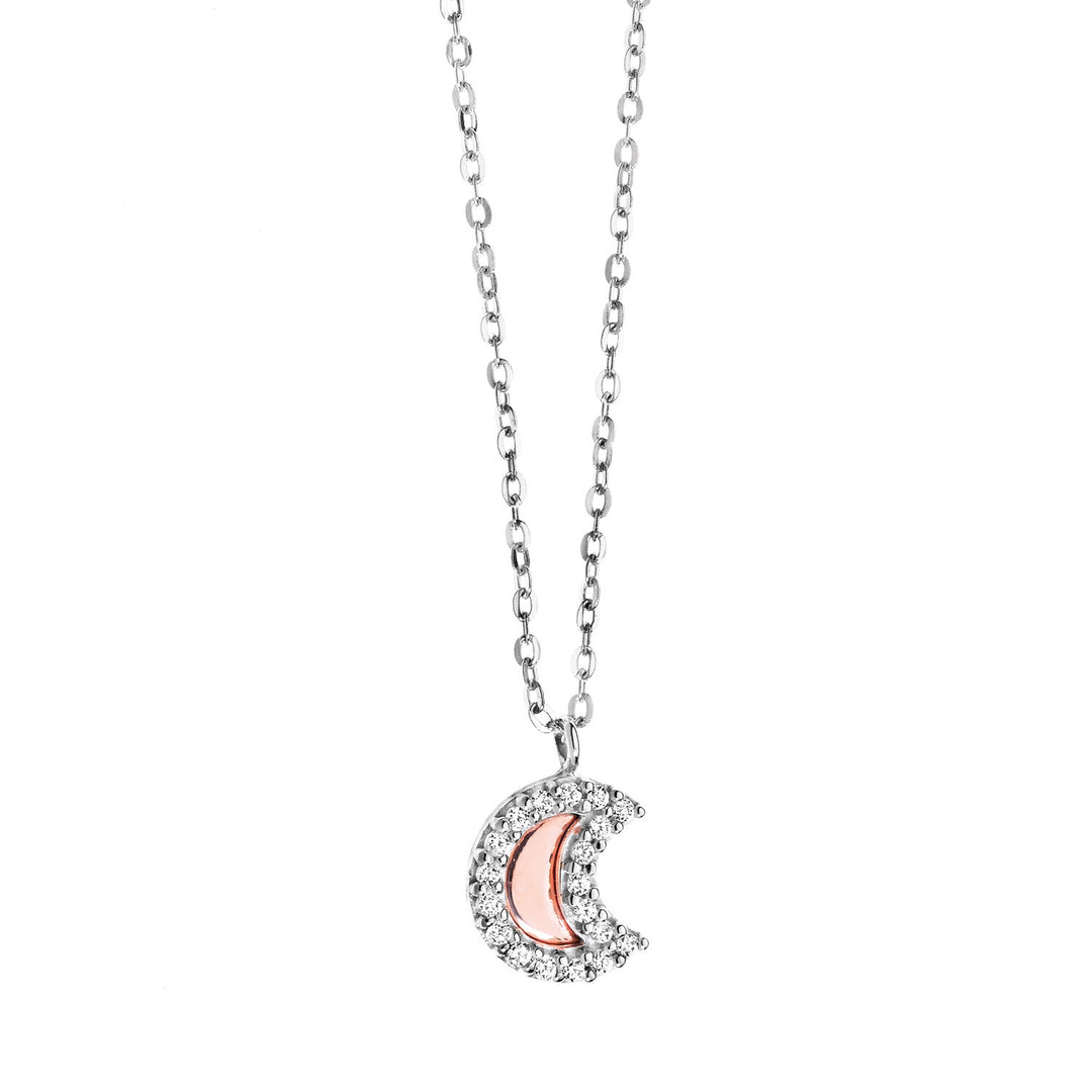 Comete Luna ketting in wit- en roségoud met diamanten GLB826