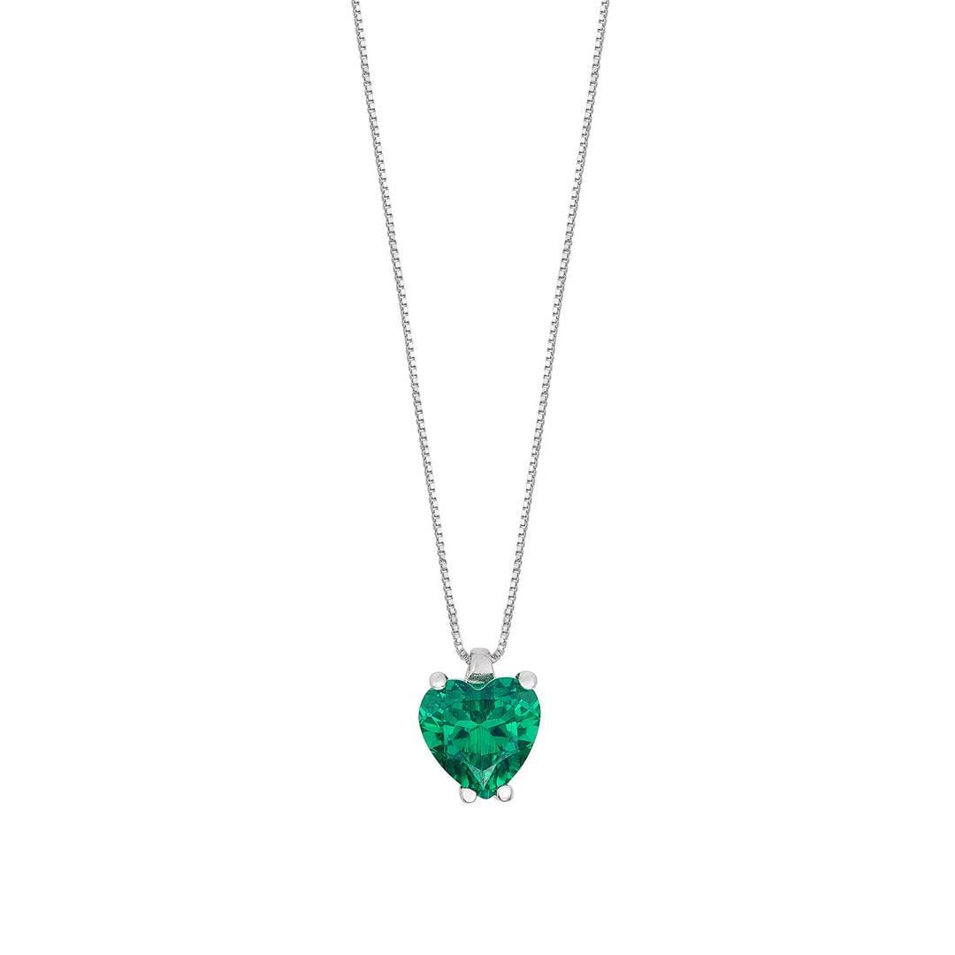 Comete ketting 750‰ goud en smaragd hart GLB1661