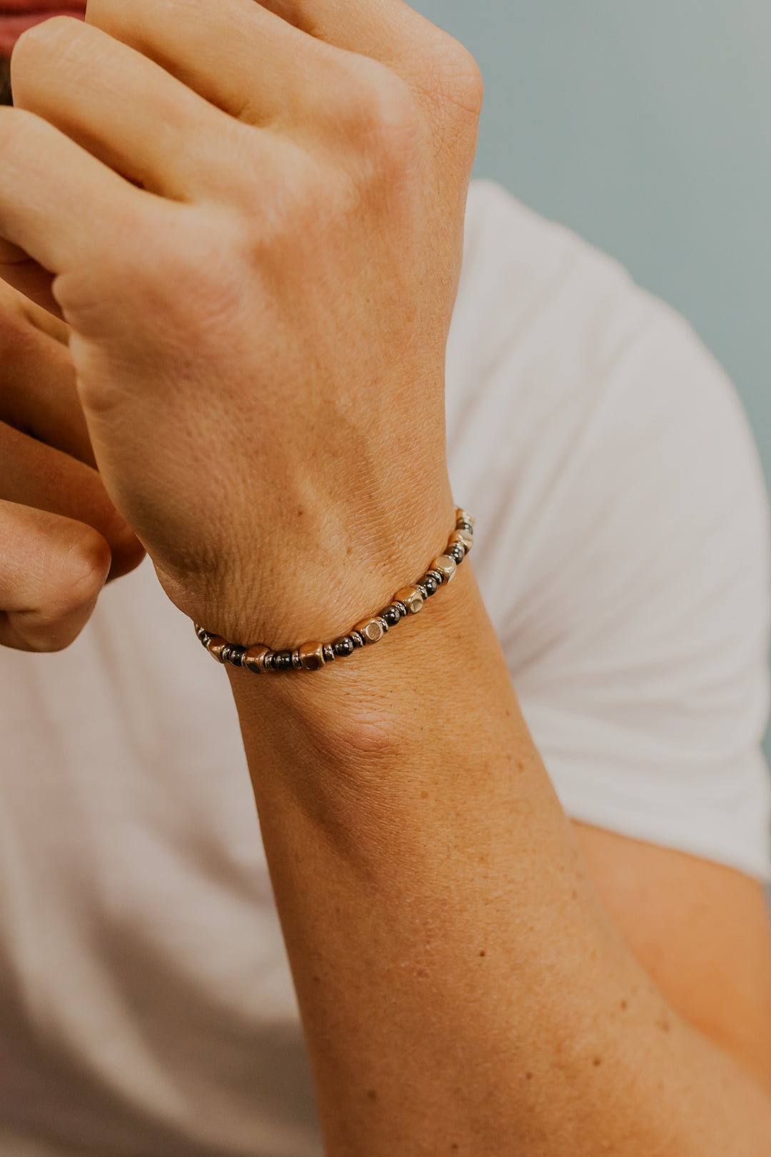 Comete stalen en hematiet armband met rosé PVD UBR1183