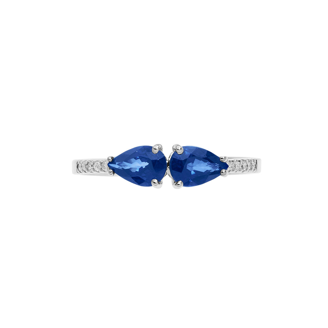 Comete Gold Ring with Diamonds and Sapphires Drop ANB2635