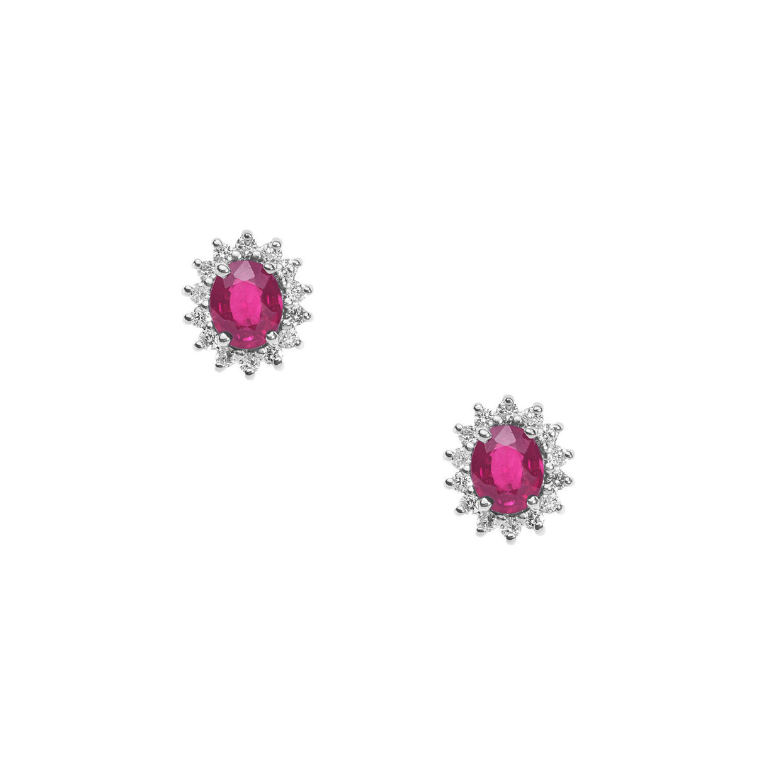 Comete Oval Gold, Diamond and Ruby Earrings ORB1026