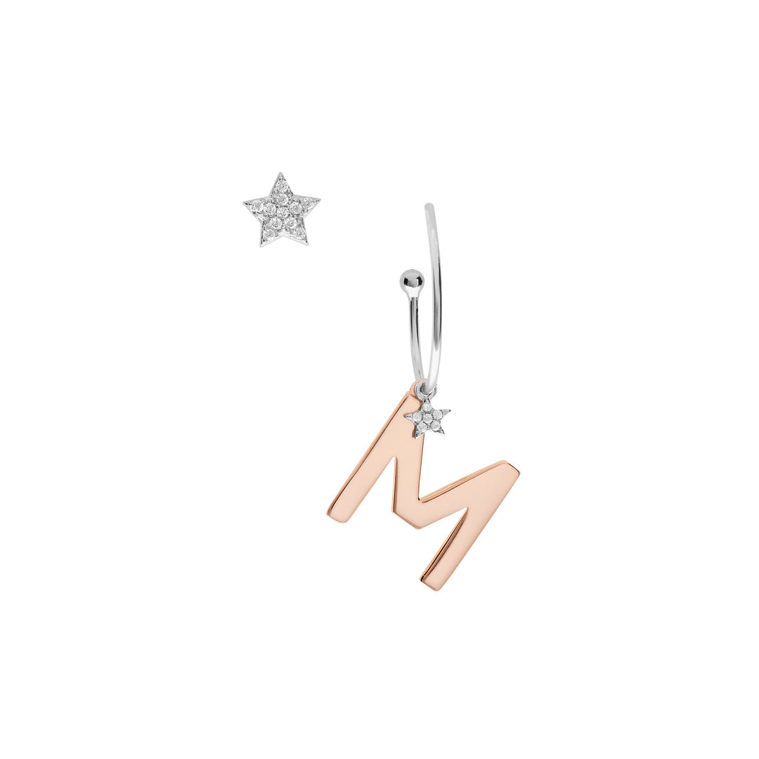 Comete Silver Earrings Letter M ORA160