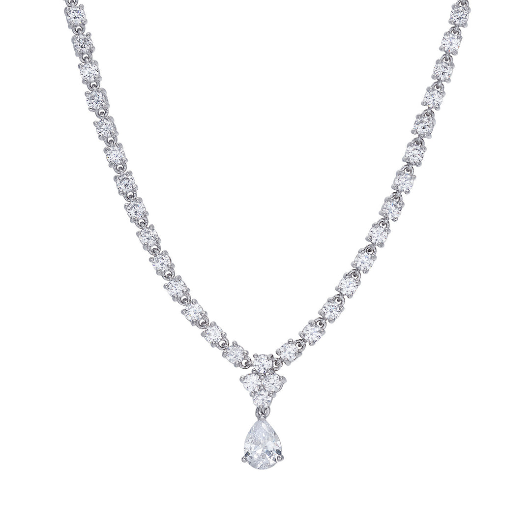 Comete Necklace in 925‰ Silver and white Zircons GLA265