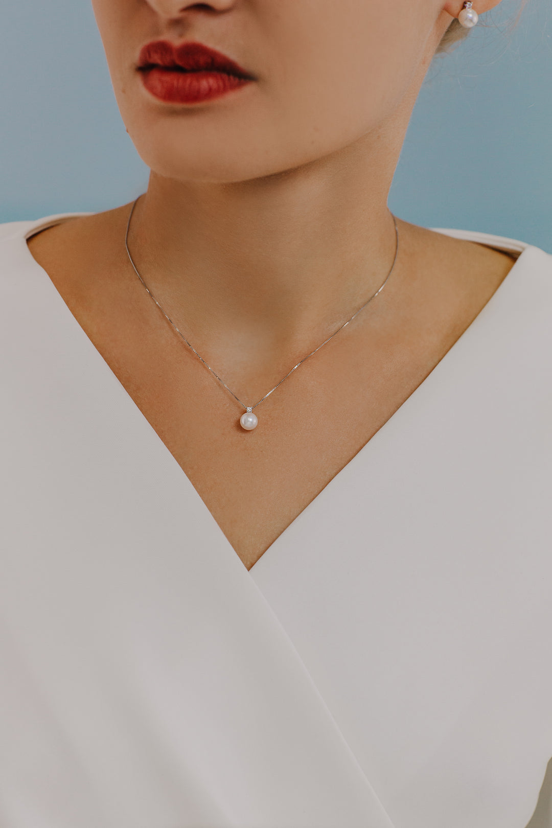 Comete ketting Light Point Akoya parel in goud en diamant GLP539