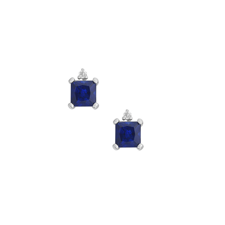 Comete Oorbellen in witgoud, diamanten en blauwe saffier ORB1123