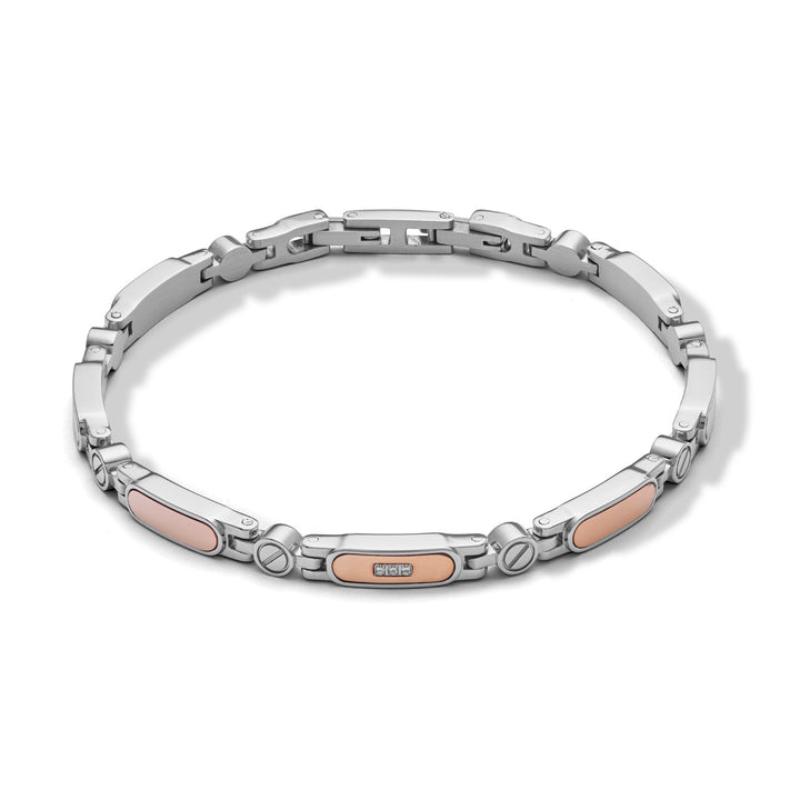 Comete-armband van rosé pvd-staal en diamanten UBR1009