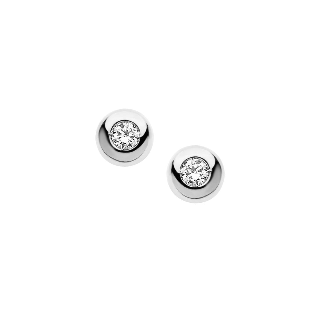 Comete Earrings with round light points in Gold and Diamonds ORB700