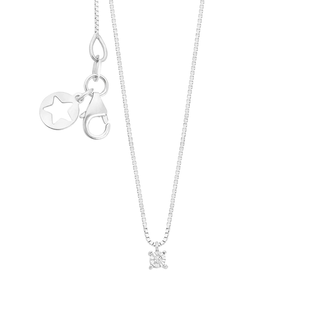 Comete-halsketting in 375‰ witgoud en witte diamant KGLB1410