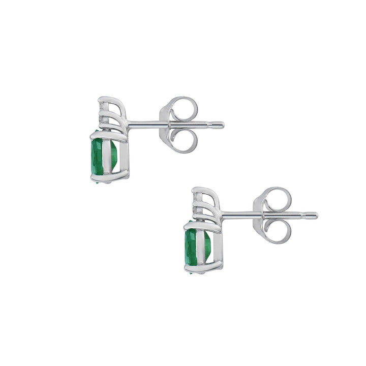 Comete Earrings in Gold and White Diamonds, Oval Emerald ORB1105S3