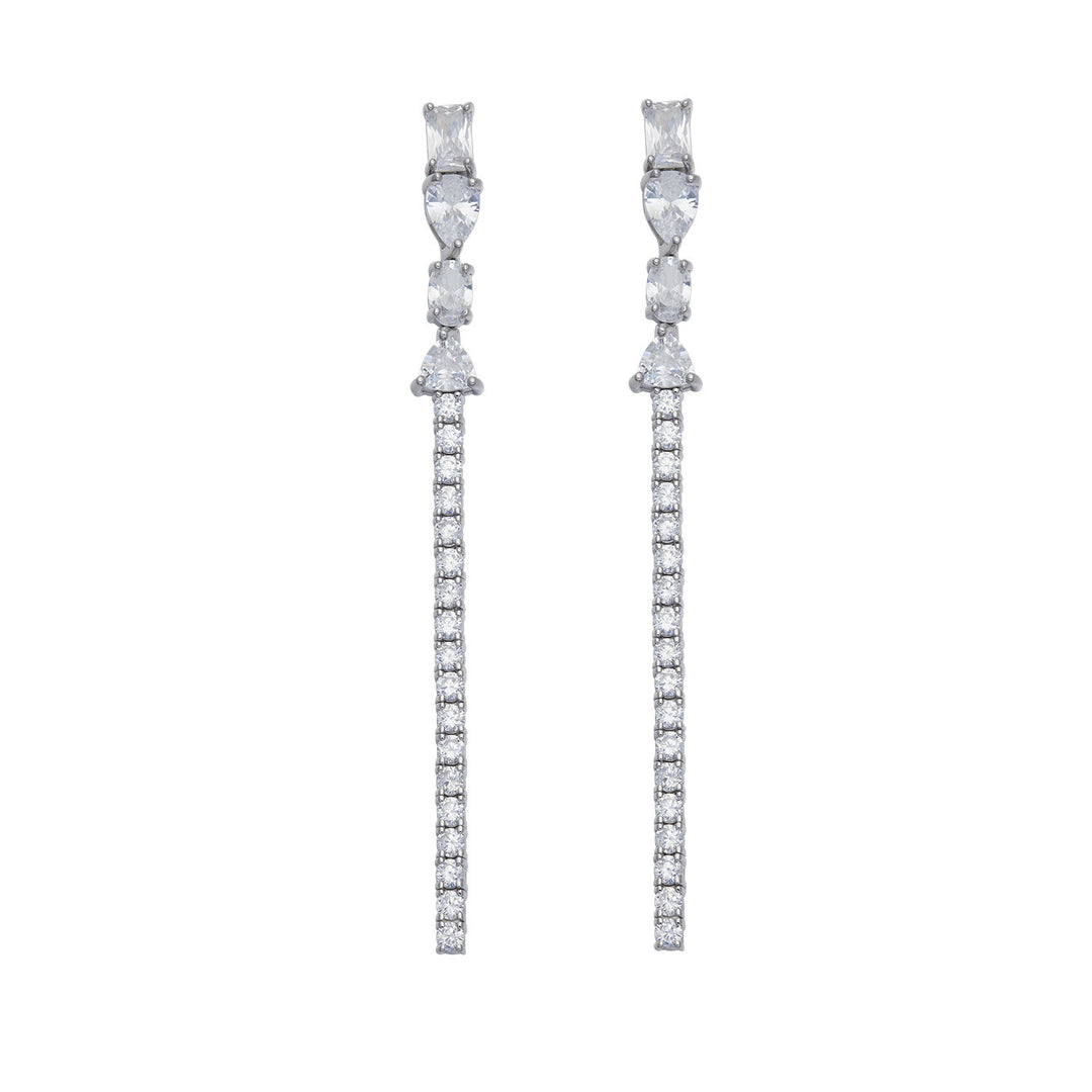 Comete Cascade earrings in 925‰ Silver and white Zircons ORA213