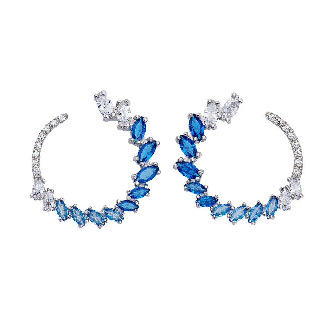 Comete Earrings in Silver and Degradè Blue Zircons ORA202